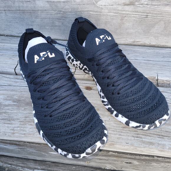 APL Techloom Wave Athletic Sneaker Running Shoes Women Size 8 Black Leopard - Picture 1 of 7
